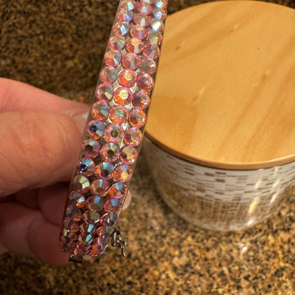 Kirts Folley Irradecent  Pink Crystal bangle‎ Bracelet - Picture 3 of 5